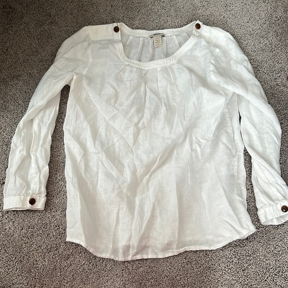 Jcrew white linen top